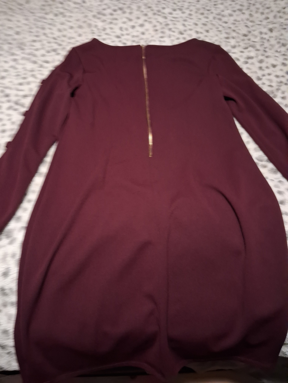 Nina Leonard Burgundy Long Sleeve Tunic with Back Zip